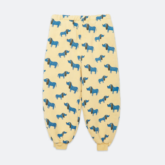 Blue Dog All Over Sweatpants Soft Yellow