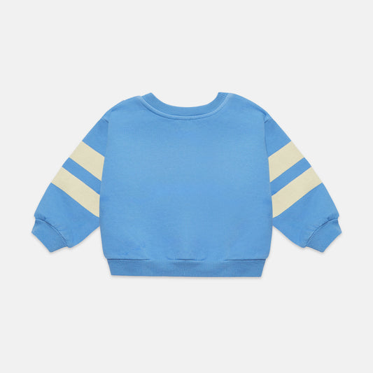 Blue Dog Stripes Baby Sweatshirt Soft Blue