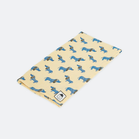 Blue Dog Swaddle Yellow