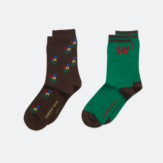 WHK Socks Pack Brown & Green