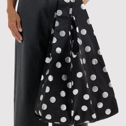Standard Baggu Silver Metallic Polka Dot