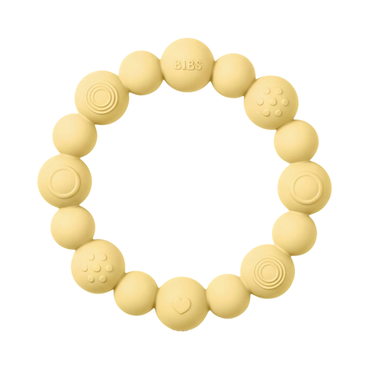 Teething Ring Beaded Pale Butter