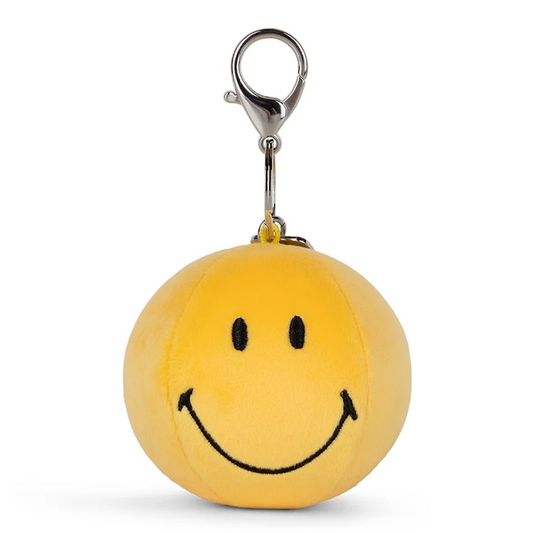 Smiley Squish Ball Keychain Yellow 9cm