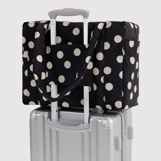 Small Cloud Carry-On Black and Cream Polka Dot