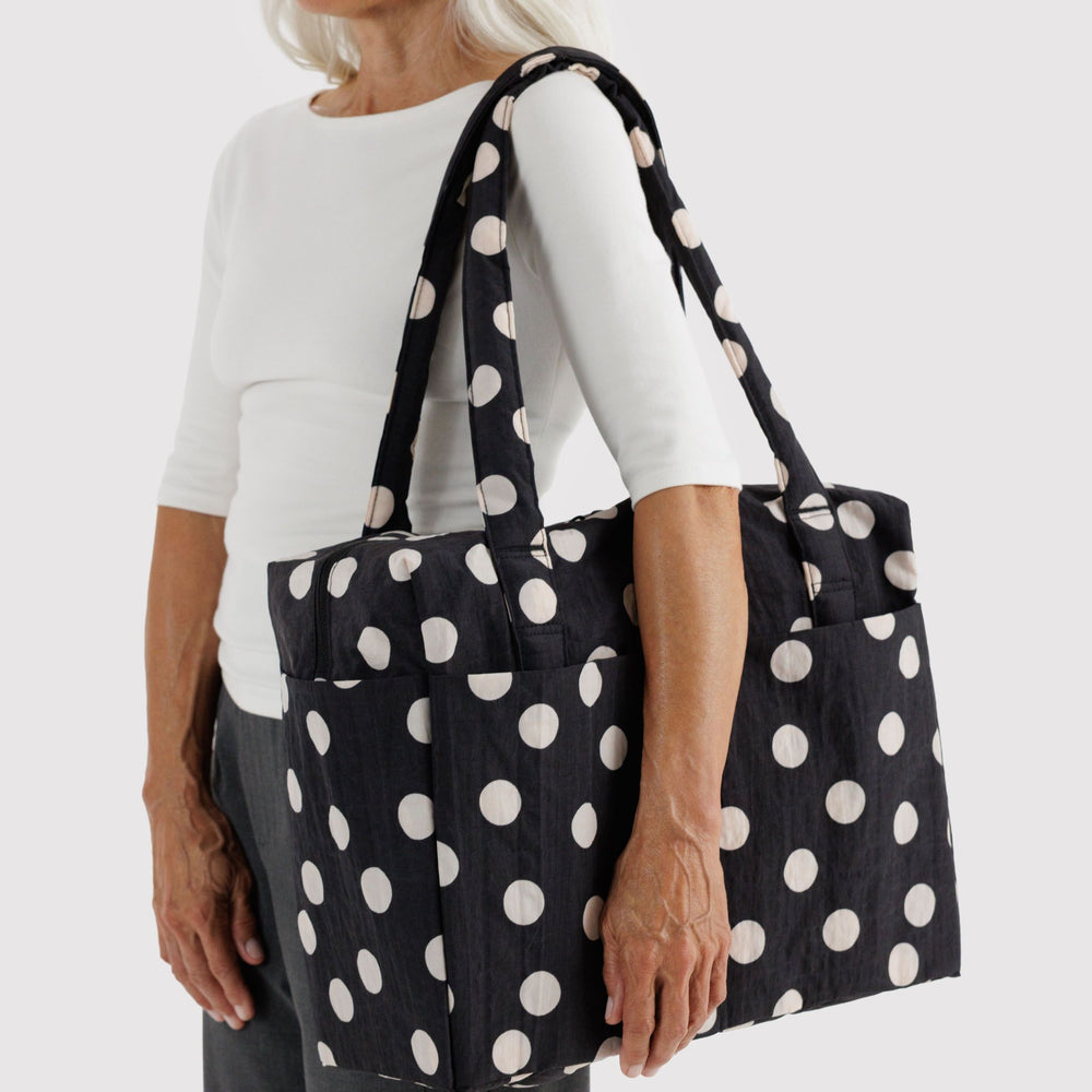 Small Cloud Carry-On Black and Cream Polka Dot