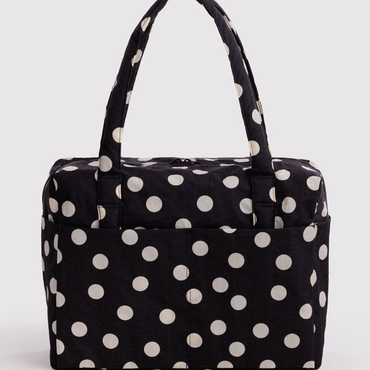 Cloud Carry-On Black and Cream Polka Dot
