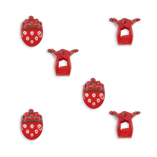 6 Pack Mini Hair Claws Strawberry