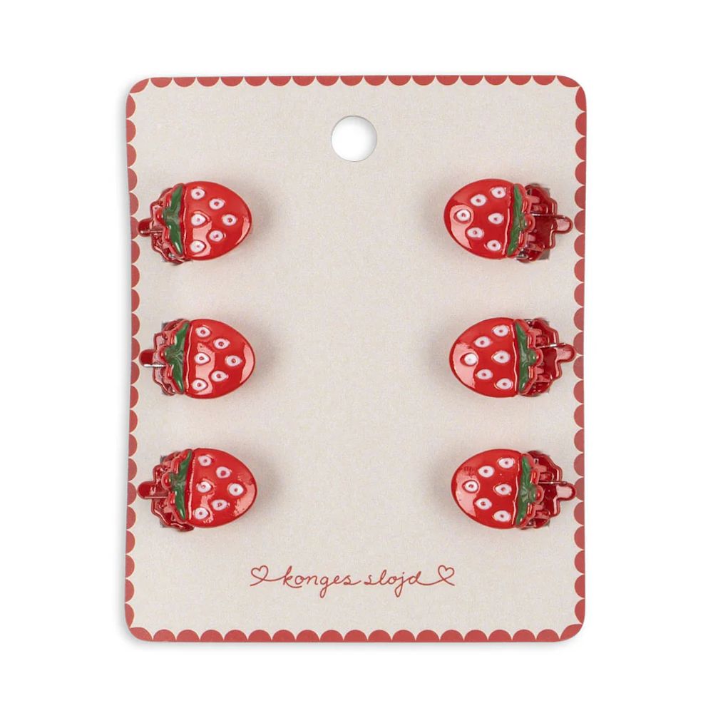 6 Pack Mini Hair Claws Strawberry