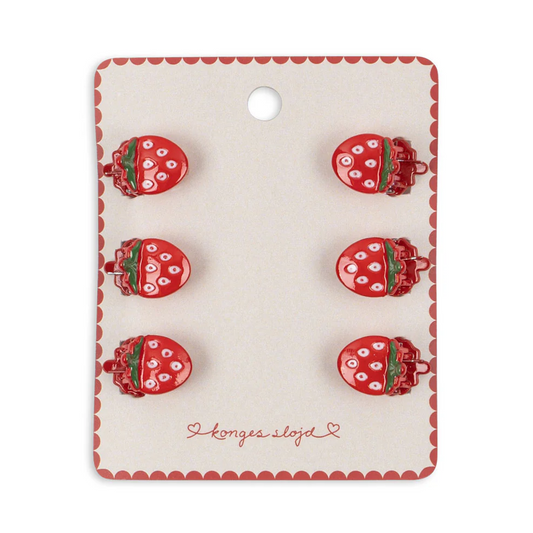 6 Pack Mini Hair Claws Strawberry
