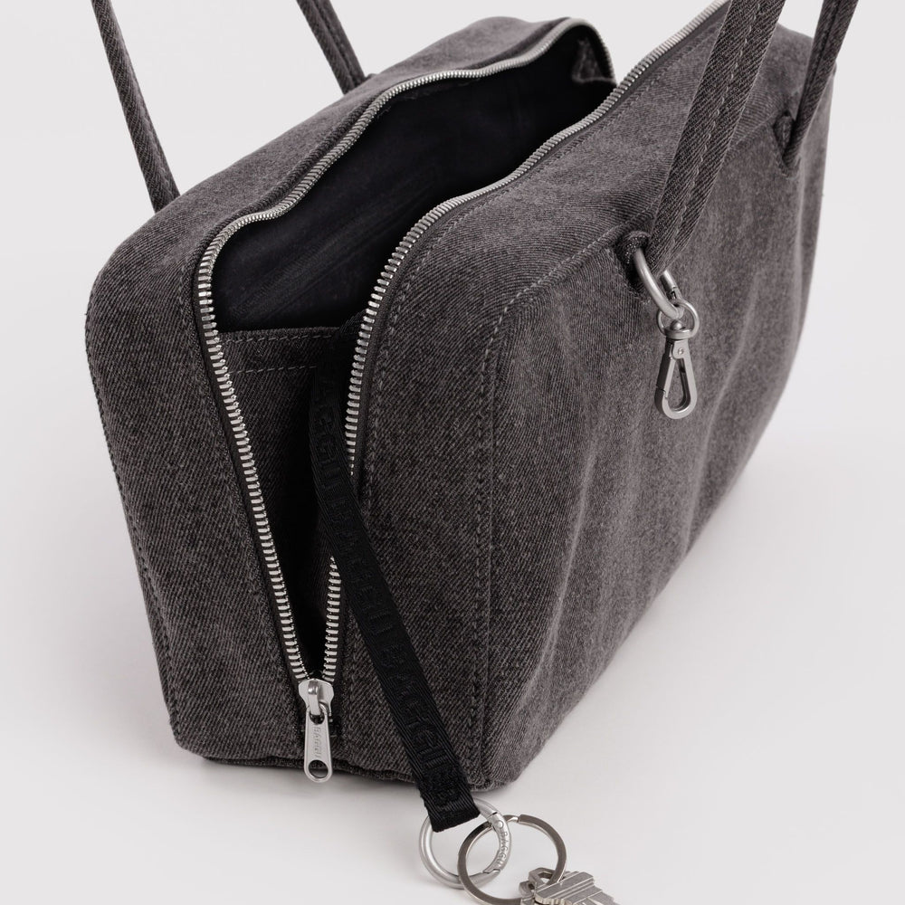 Denim Bowler Bag Washed Black Denim