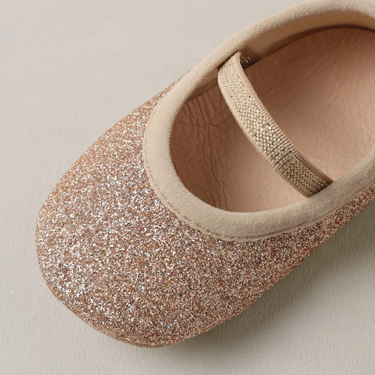 Baby Ballet Flats Rose Gold Shimmer