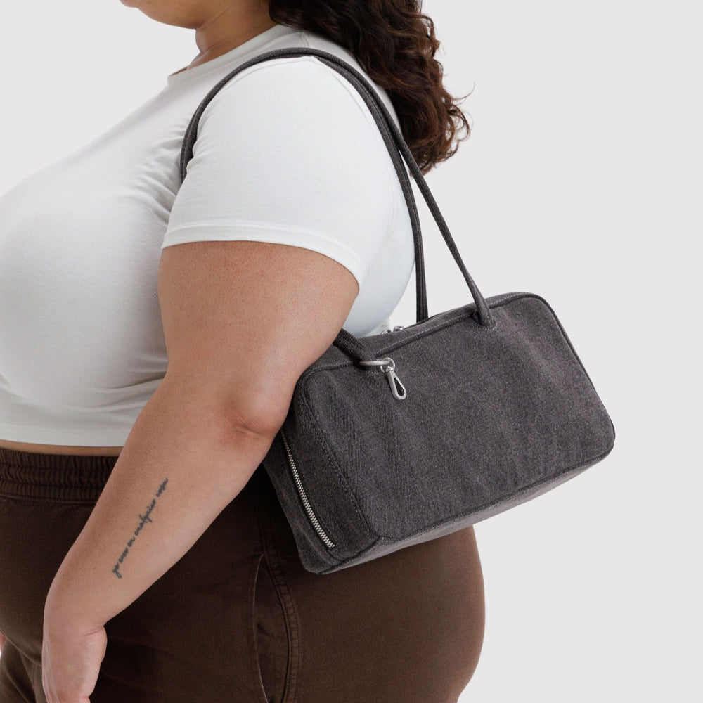 Denim Bowler Bag Washed Black Denim