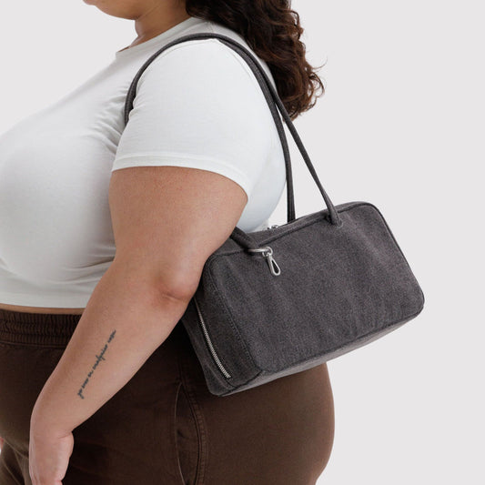 Denim Bowler Bag Washed Black Denim