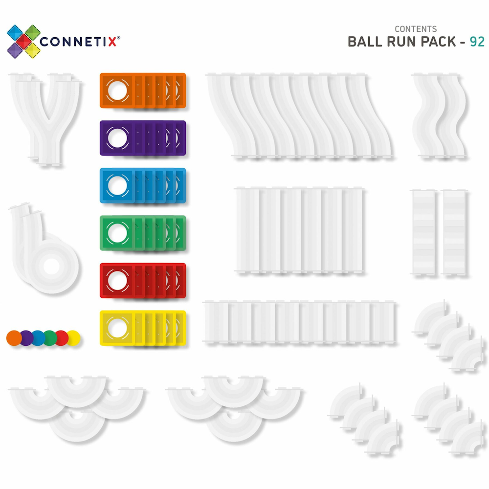 Magnetic Tiles 92 Piece Ball Run Pack