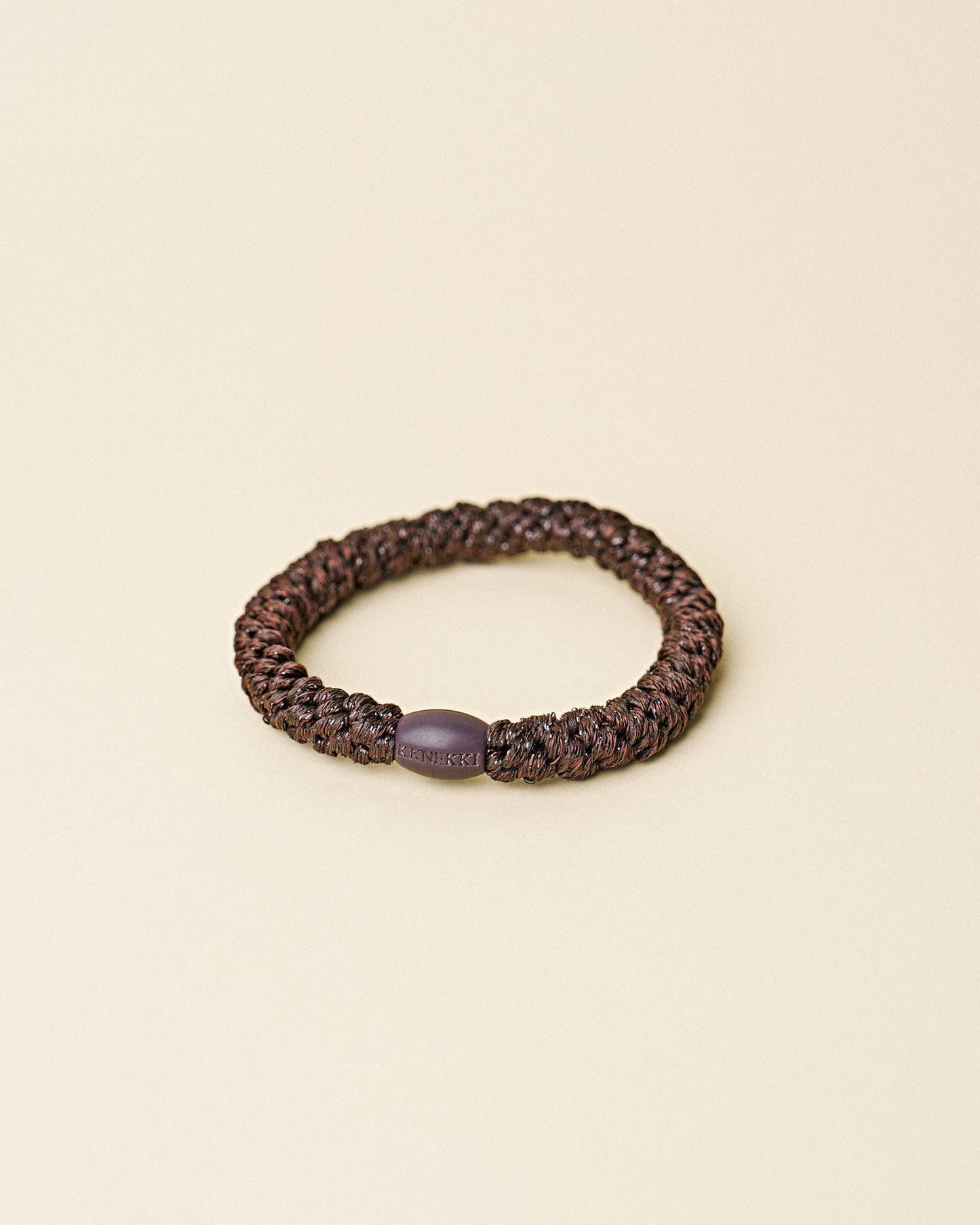 Chocolate Glitter Hair Tie detail