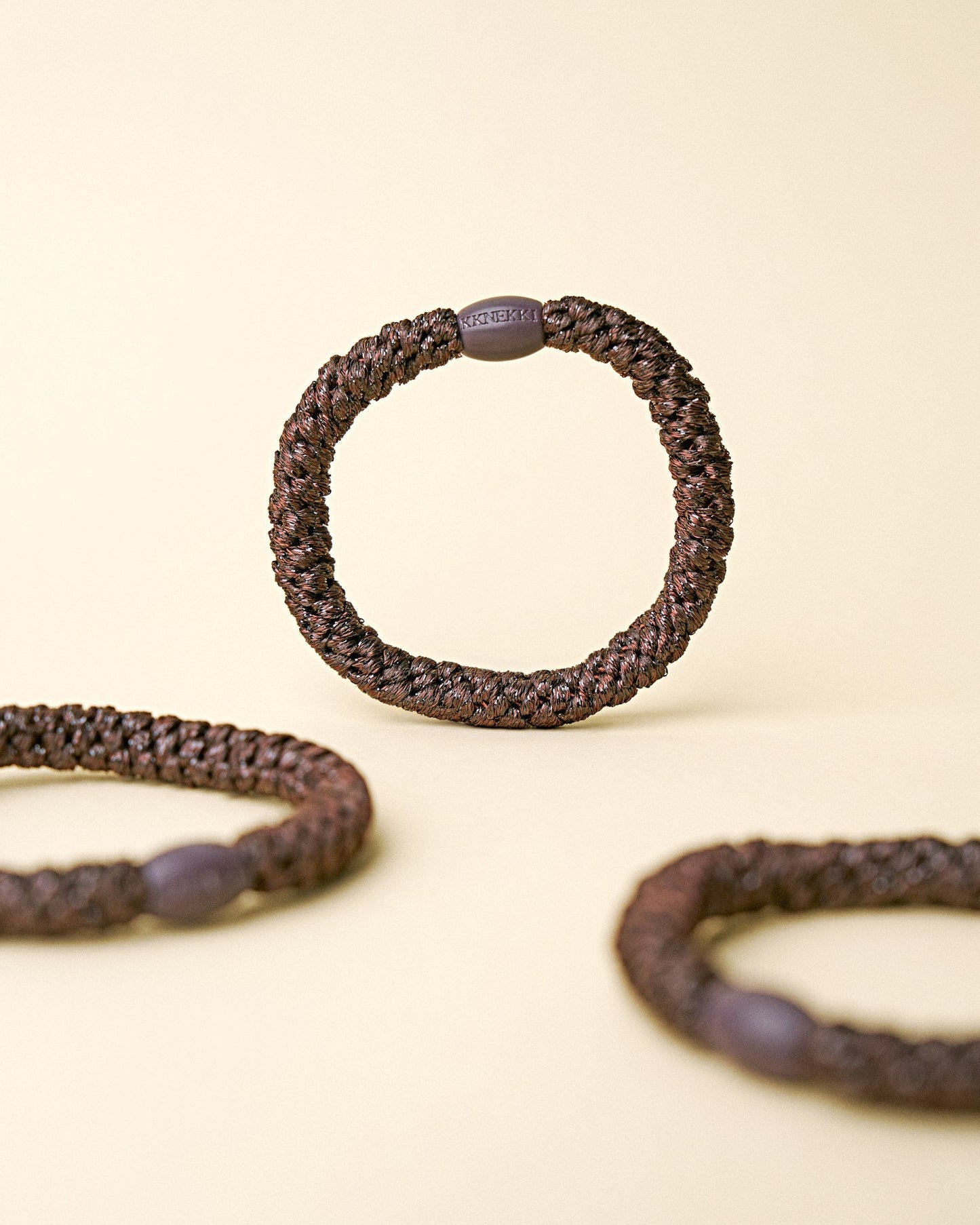 Chocolate Glitter Hair Tie detail