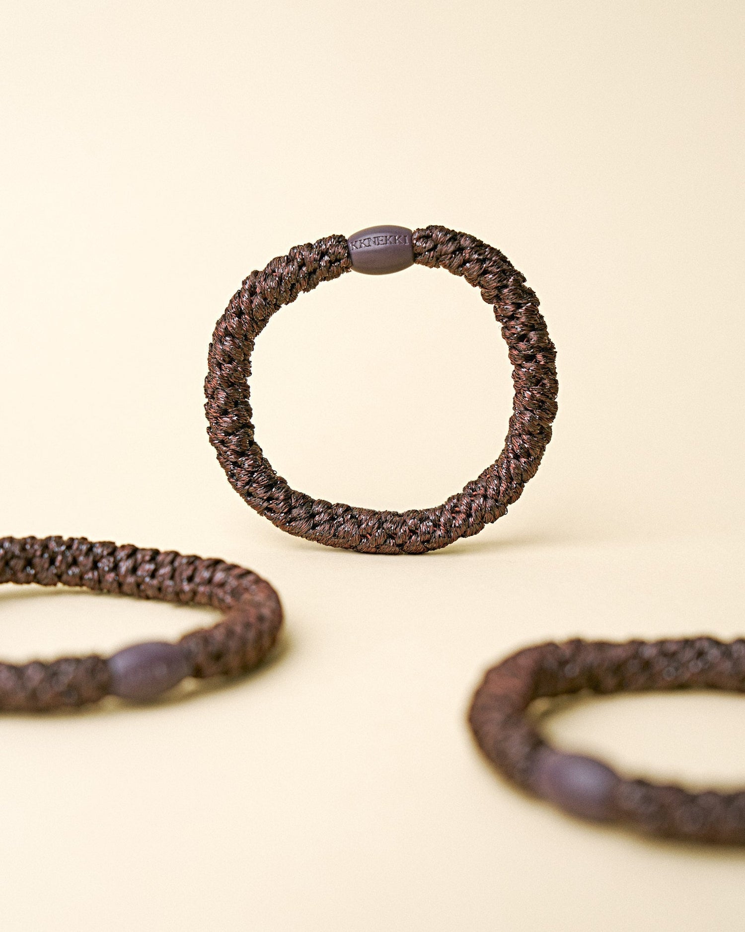 Chocolate Glitter Hair Tie detail