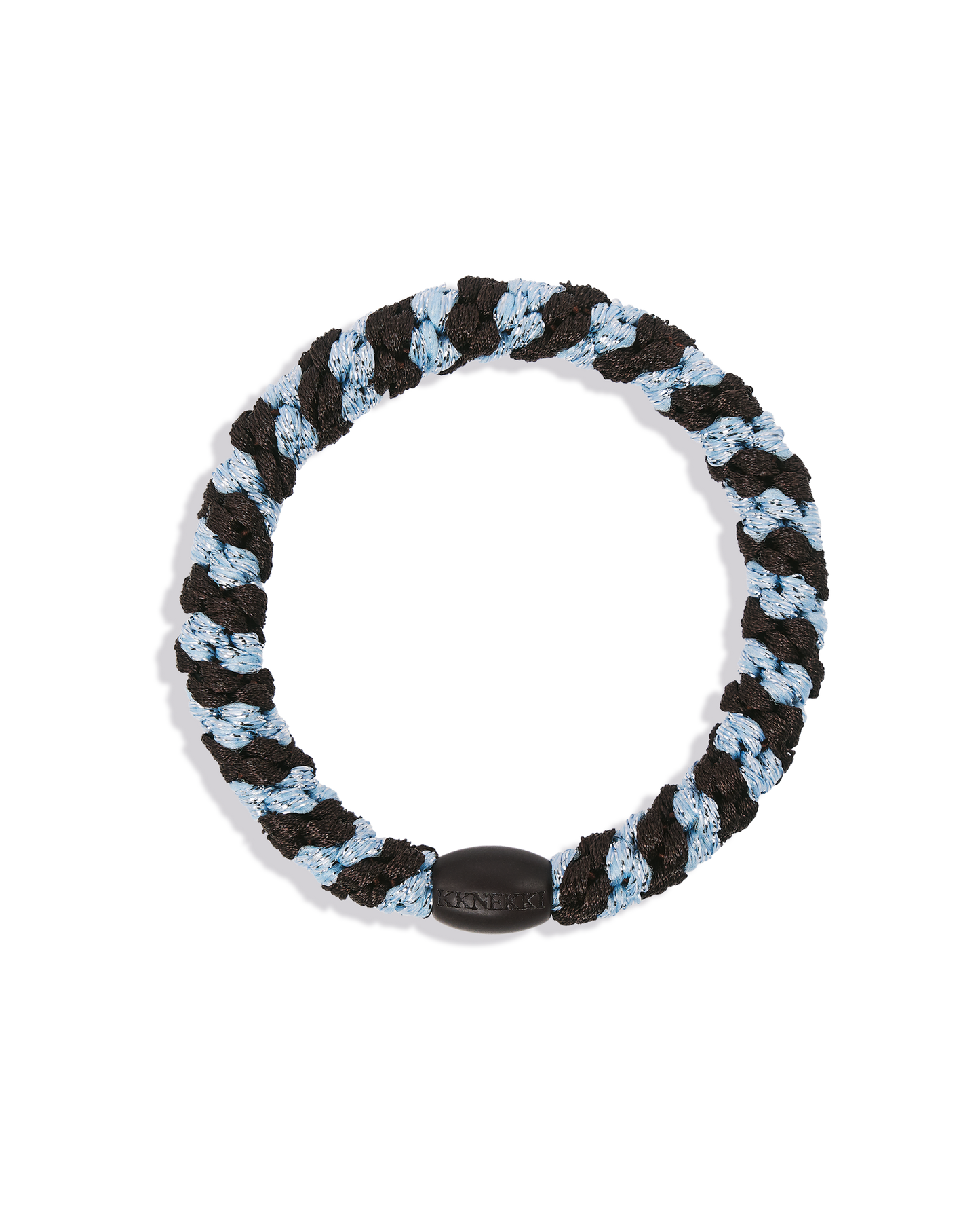 Brown Sea Blue Glitter Stripe Hair Tie