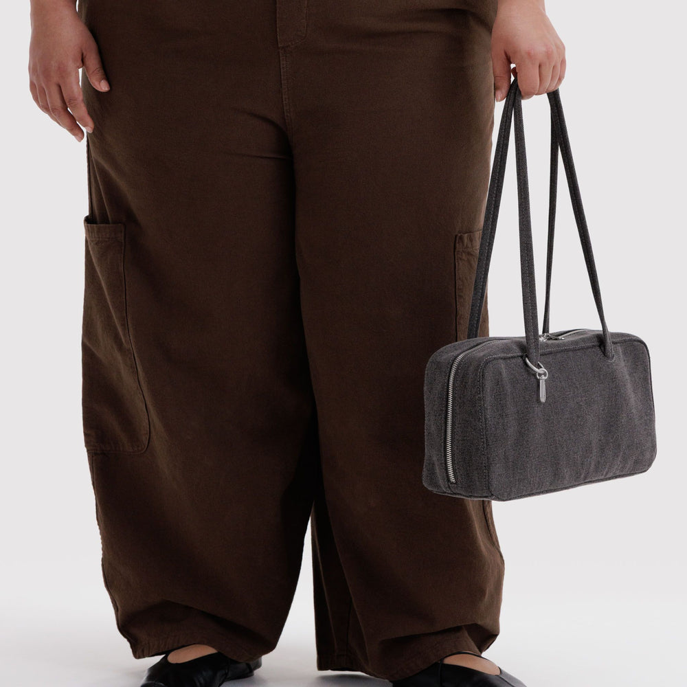 Denim Bowler Bag Washed Black Denim