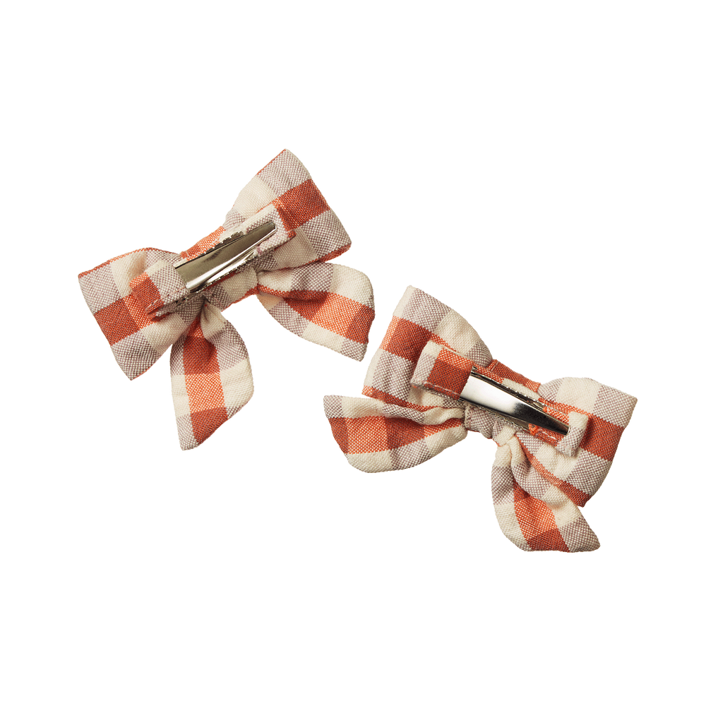 Bow Hair Clips 2 Pack - Dandelion Gingham (alt)