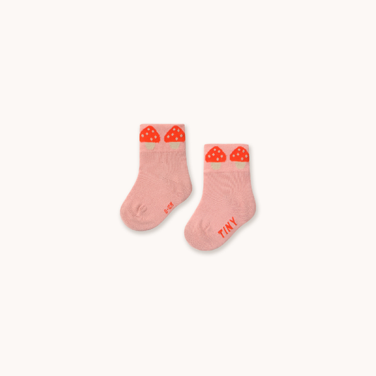 Mushrooms Quarter Baby Socks Wild Rose