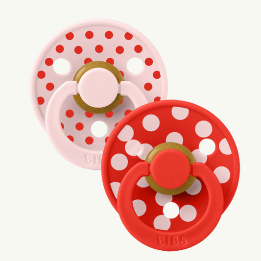 Bibs Dummy Polka Blossom/Candy Apple Round