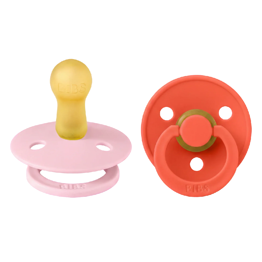 Bibs Dummy Twin Pack Baby Pink/Tango