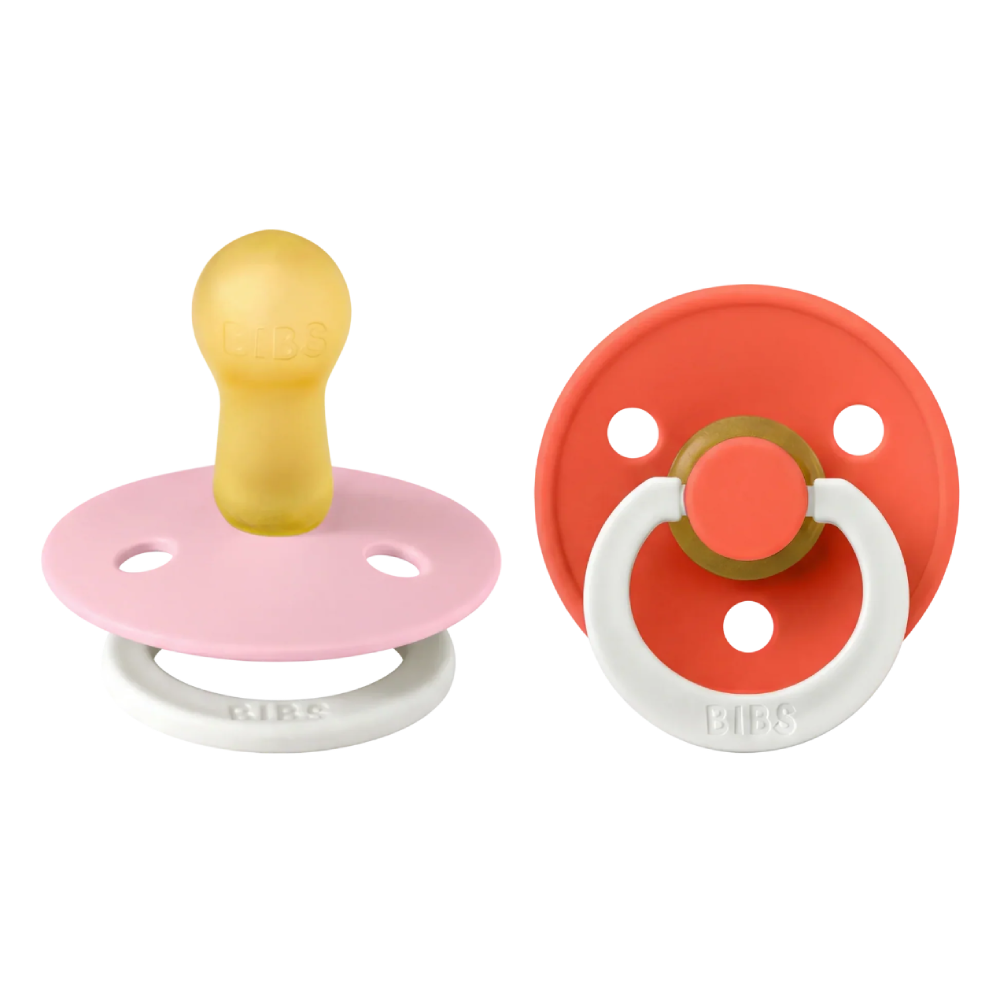 Bibs Dummy Twin Pack Glow Baby Pink/Tango