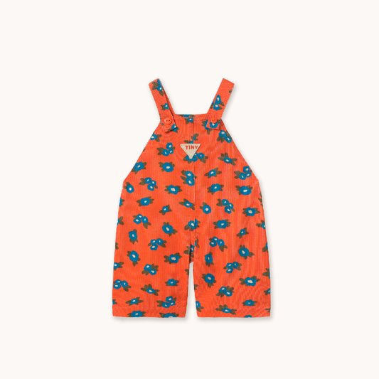 Blue Flowers Baby Corduroy Dungaree Summer Red
