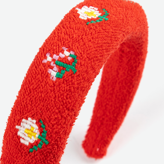 Pixel Daises Terry Cloth Headband