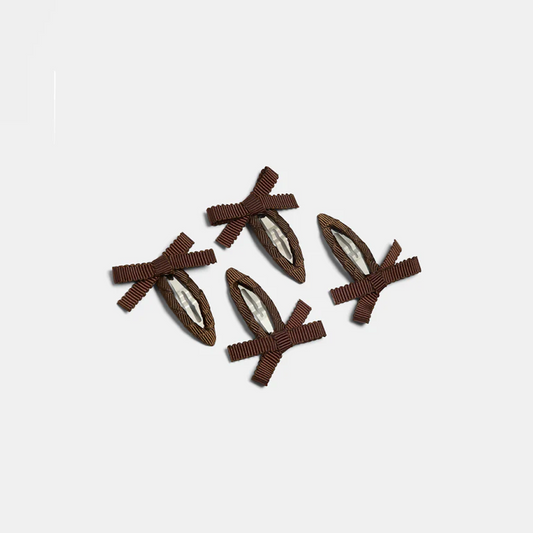 Bow Snap Clips In Chocolate