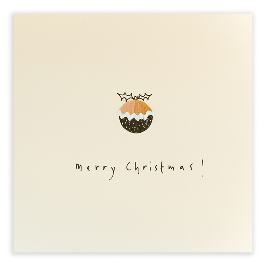 Christmas Pudding Pencil Shavings Greeting Card