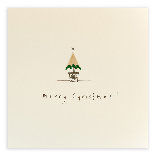 Christmas Tree Pencil Shavings Greeting Card