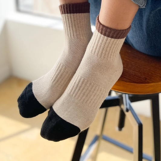 Colour Block Girlfriend Socks Black Coffee
