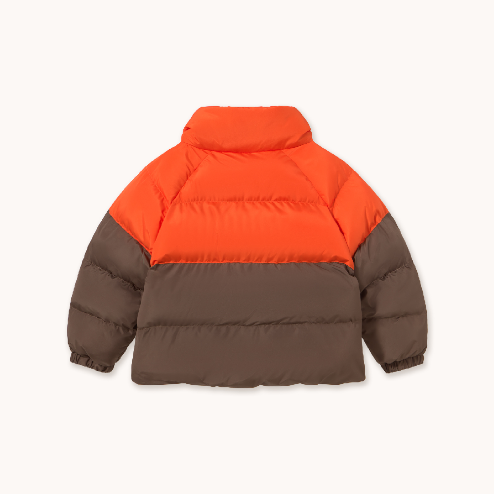 Colour Block Short Padded Jacket Summer Red