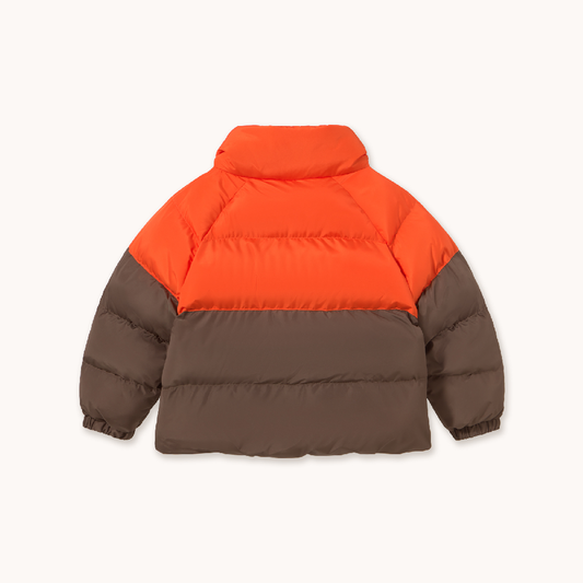 Colour Block Short Padded Jacket Summer Red