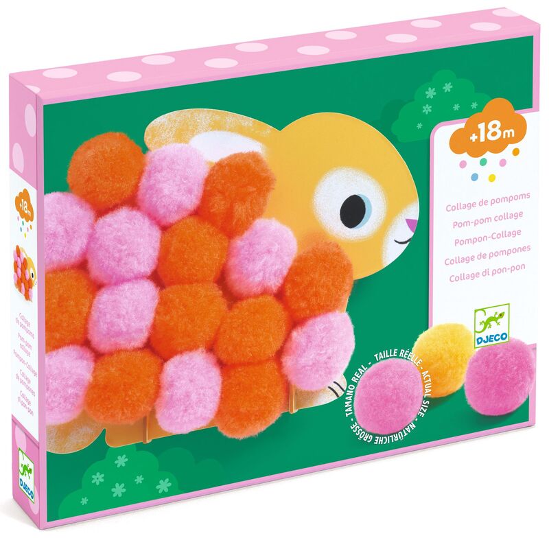 Pom-pom Collage - Animals and Pom-pom Circles
