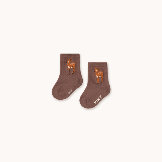 Deer Medium Socks Cacao