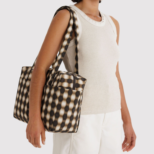 Everyday Cloud Bag Blurred Gingham Brown