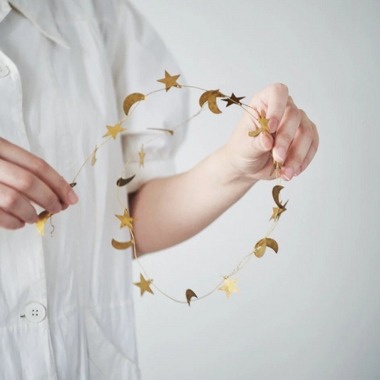 Brass Garland Moon And Star