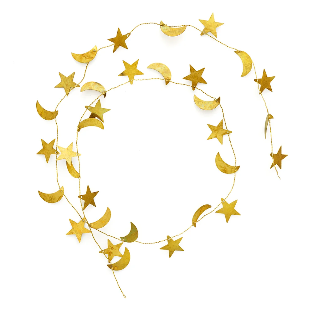 Brass Garland Moon And Star