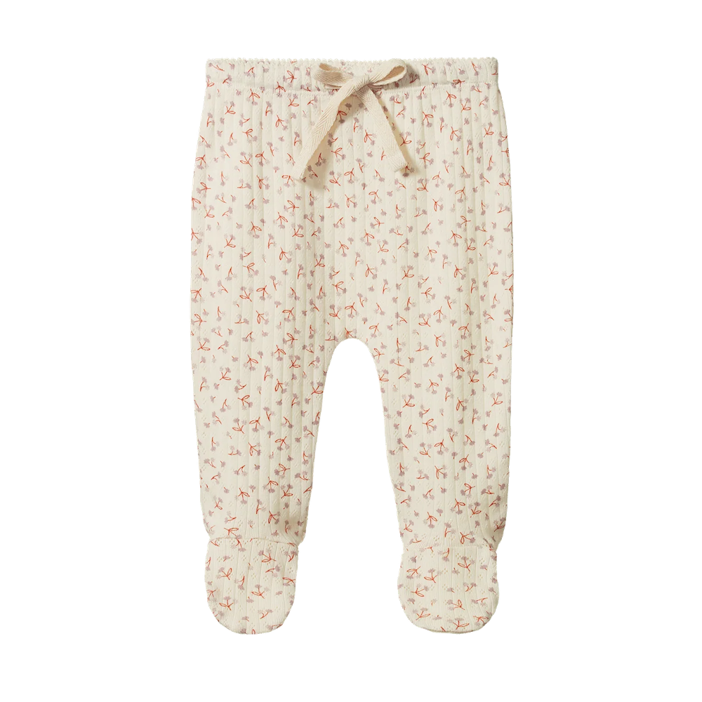 Pointelle Footed Rompers Dandelion Print