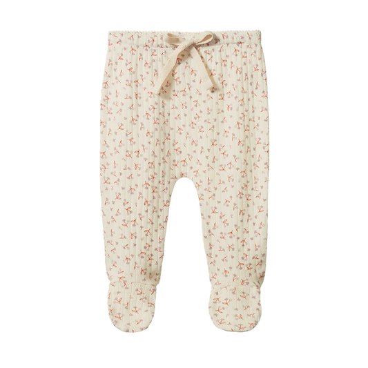 Pointelle Footed Rompers Dandelion Print