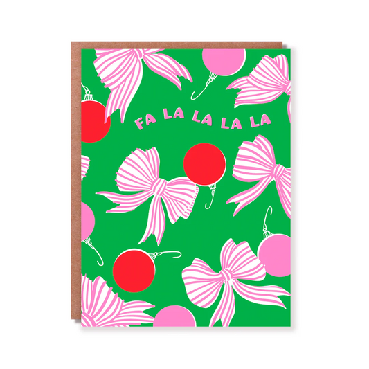 Falalala Bows Greeting Card