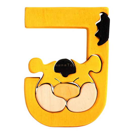 Wooden Puzzle J - Jaguar