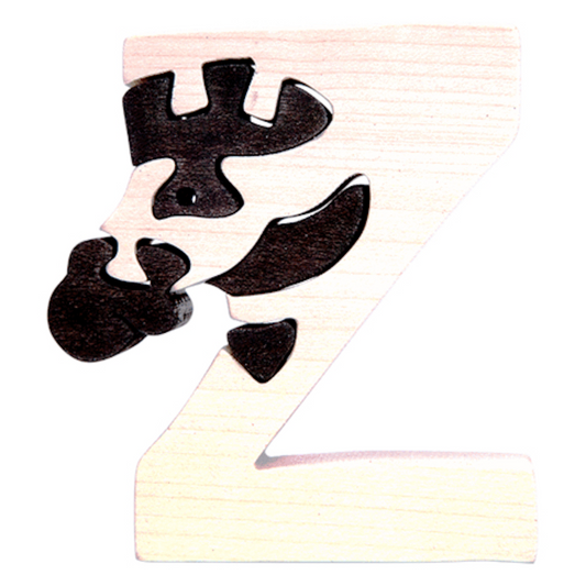 Wooden Puzzle Z - Zebra