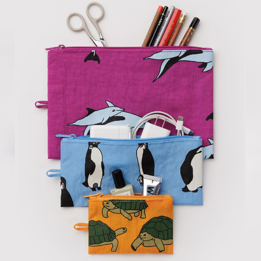 Flat Pouch Set Vacation Animals