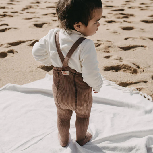 Footed Cotton Tights Granola