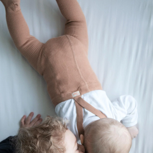 Footed Cotton Tights Light Brown