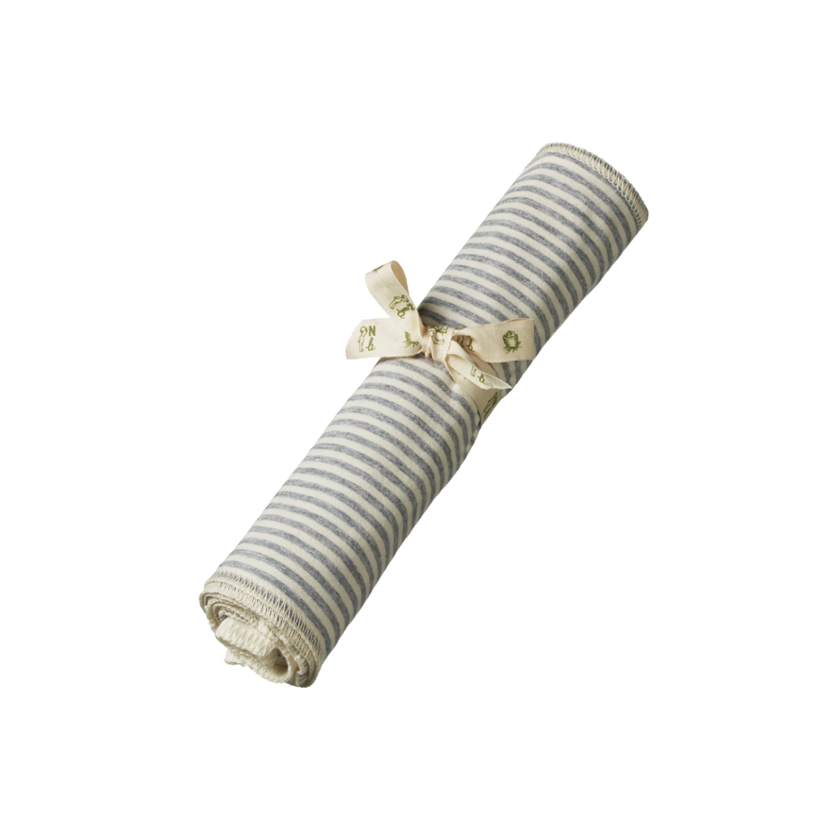 Organic Jersey Face Cloth 10 Pack Natural/Grey Marl Stripe